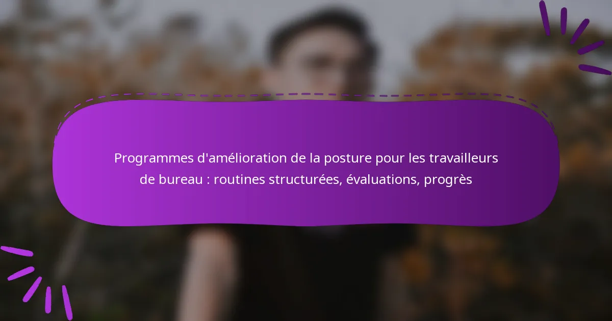 Programmes d’amélioration de la posture pour les travailleurs de bureau : routines structurées, évaluations, progrès