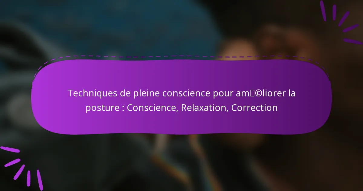 Techniques de pleine conscience pour améliorer la posture : Conscience, Relaxation, Correction